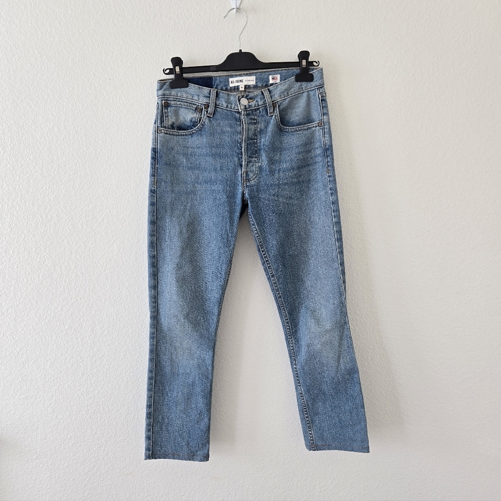 Re/Done Jeans Womens Size 26 High Rise Crop Blue Wash Denim‎ Some Stretch Y2K